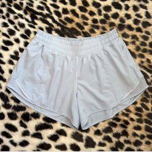 Lululemon Hotty Hot Low-Rise Lined 4” Shorts, Powder Blue